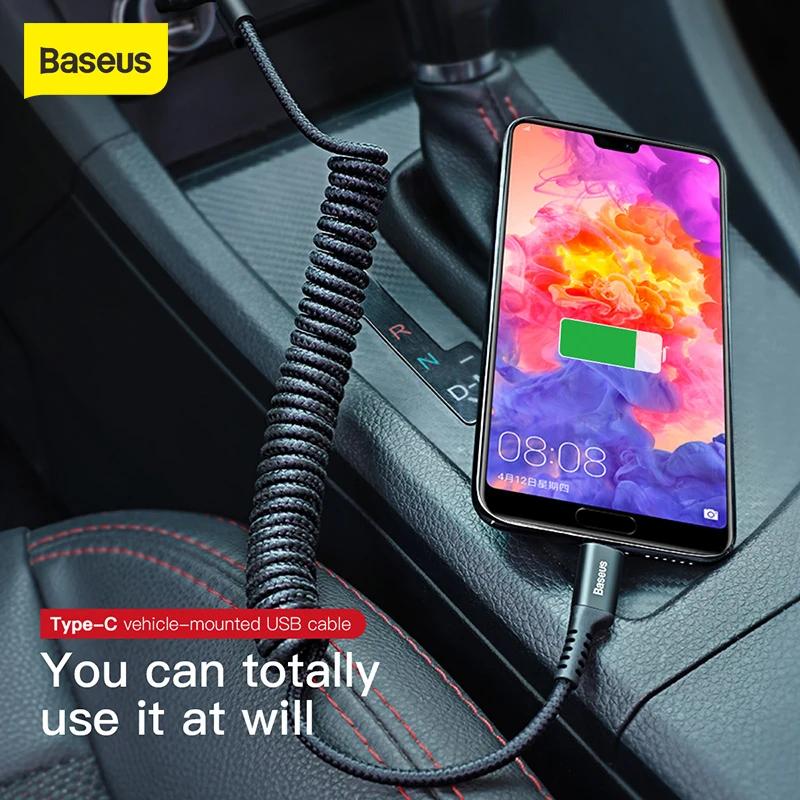Baseus  USB  C  ̺(ڵ) ϰ   2A  ̺ iPhone USB C ޴ȭ  ̺